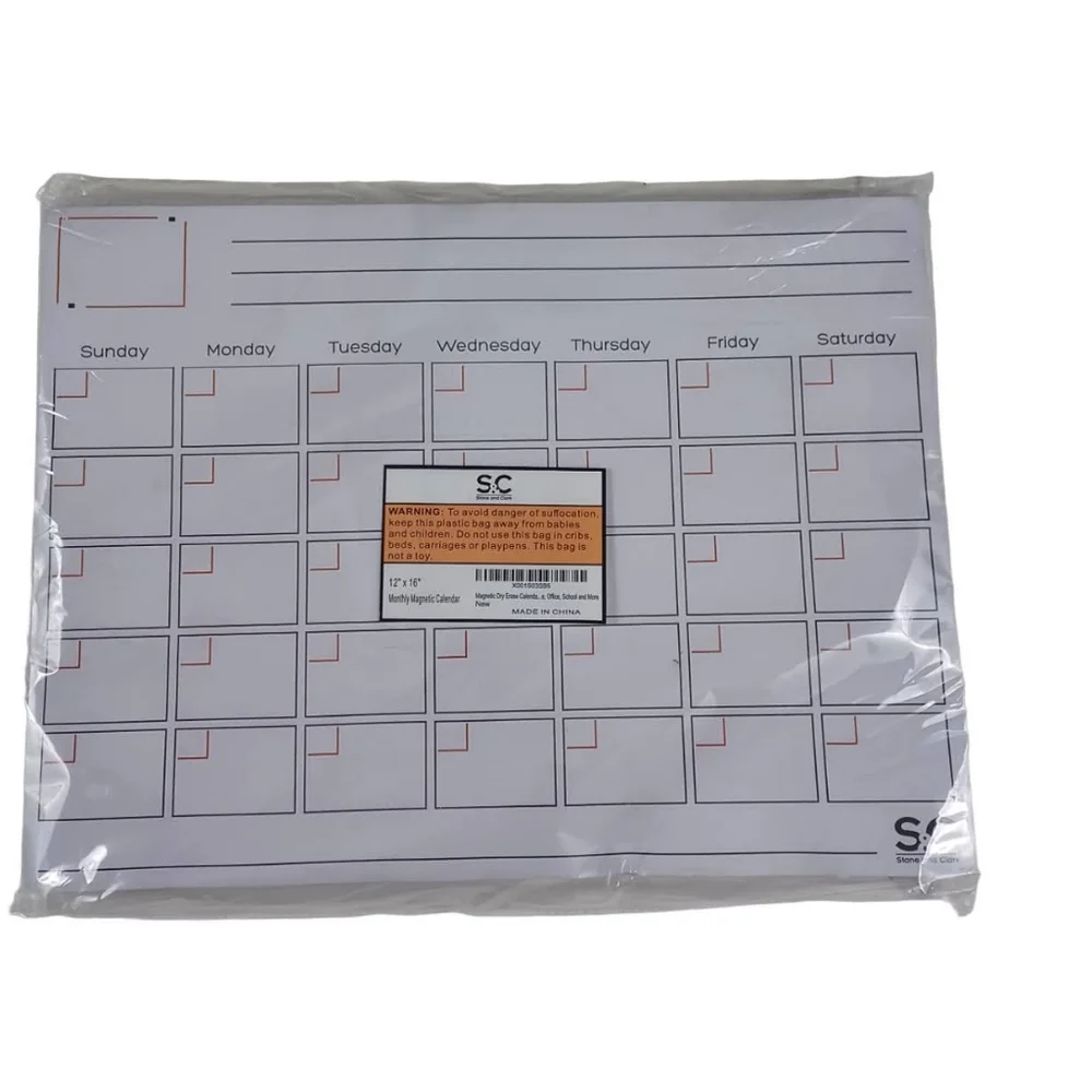 Magnetic Monthly Fridge Calendar NEW Dry Erase Board 12
